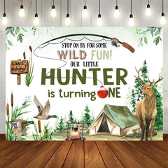 Lofaris Gone Fishing Wild Fun Hunter 1st Birthday Backdrop