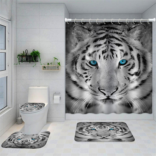 Lofaris Gorgeous Snow Bengal White Tiger Shower Curtain