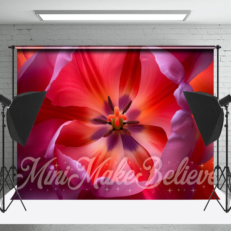 Lofaris Graceful Red Flower Pistil Photo Studio Backdrop
