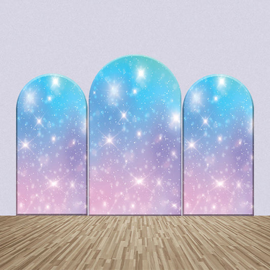 Lofaris Gradient Blue Purple Pink Glitter Arch Backdrop Kit