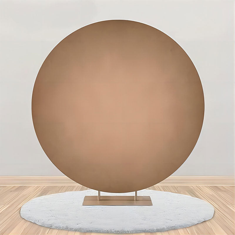 Lofaris Gradient Khaki Simple Circle Backdrop For Birthday
