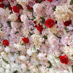 Lofaris Gradient Red White Artificial Flower Wall Party Decor