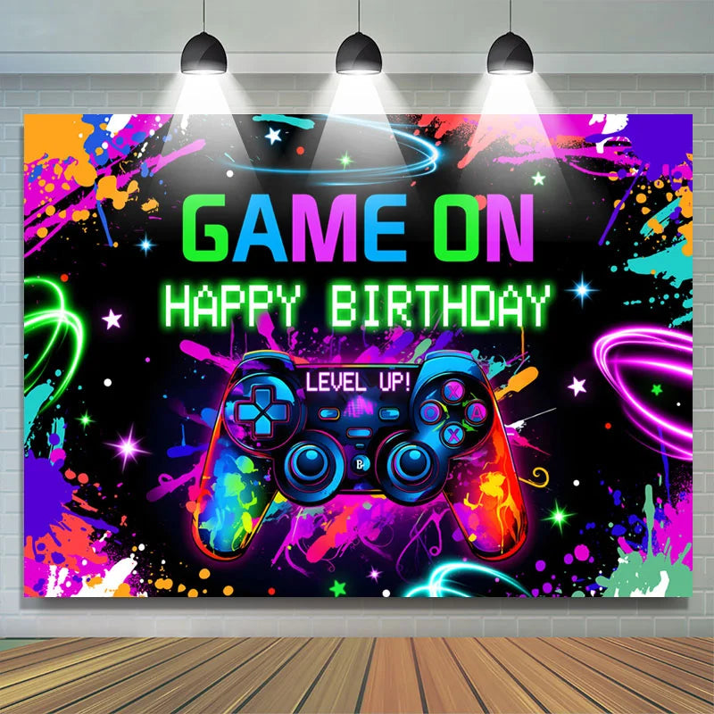 Lofaris Graffiti Game On Level Up Happy Birthday Backdrop