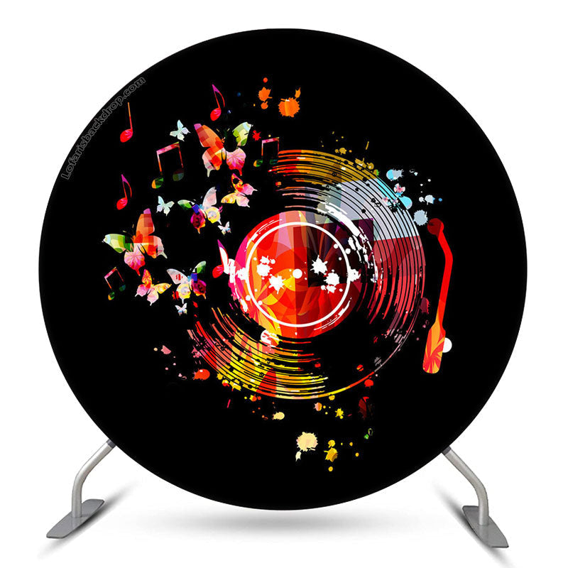 Lofaris Graffiti Phonography Record Music Round Party Backdrop