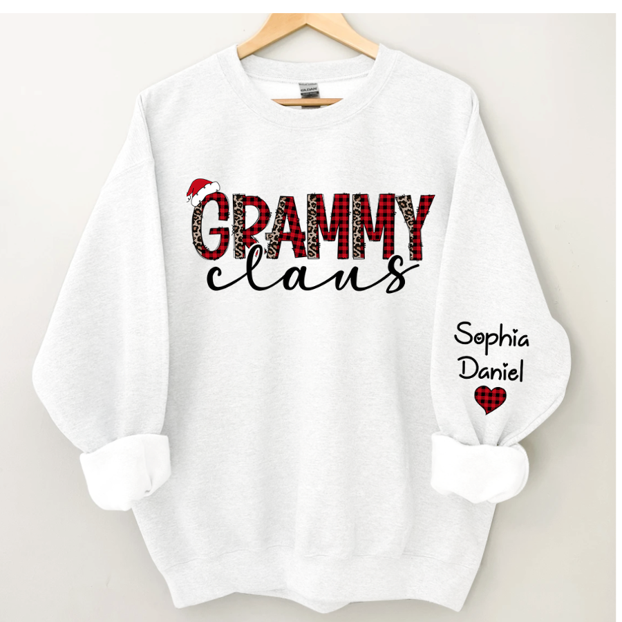 Lofaris Grammy Claus And Kids Customized Name Sweatshirt
