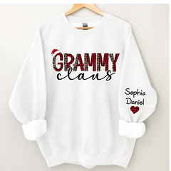 Lofaris Grammy Claus And Kids Customized Name Sweatshirt