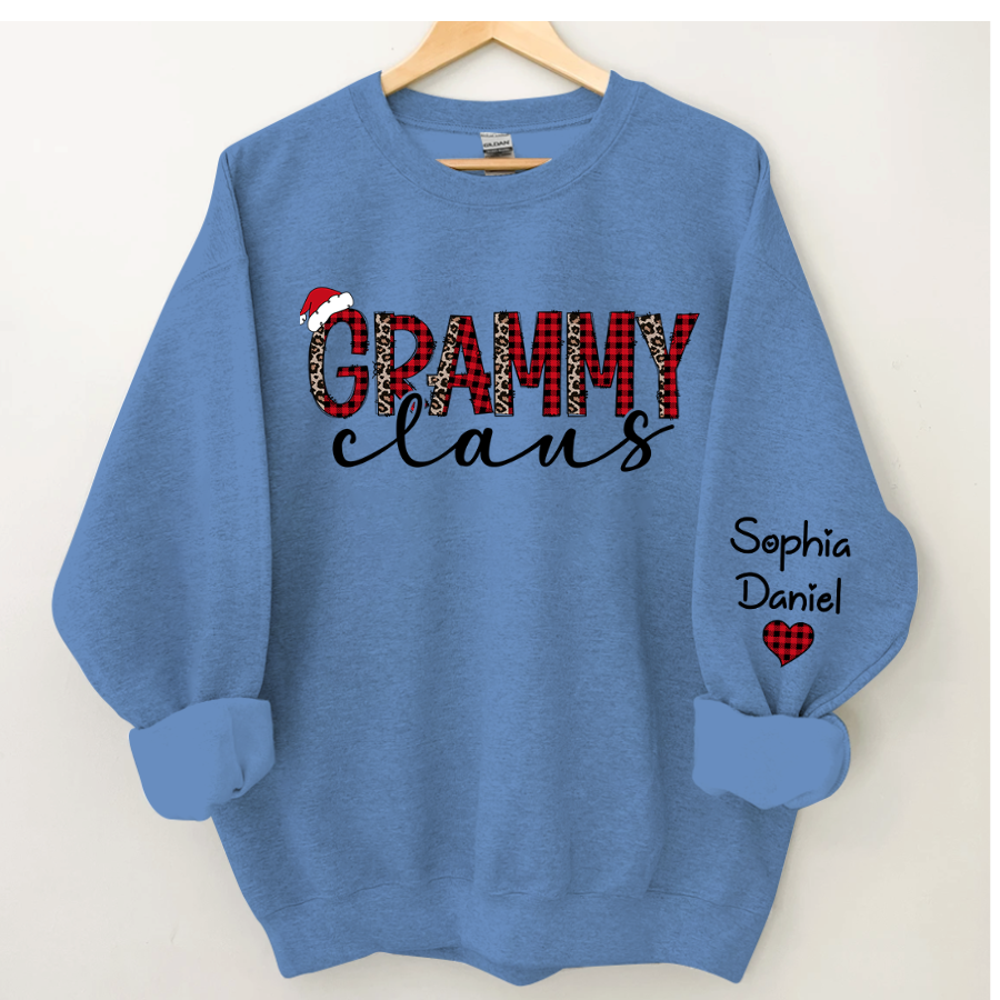 Lofaris Grammy Claus And Kids Customized Name Sweatshirt
