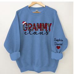 Lofaris Grammy Claus And Kids Customized Name Sweatshirt