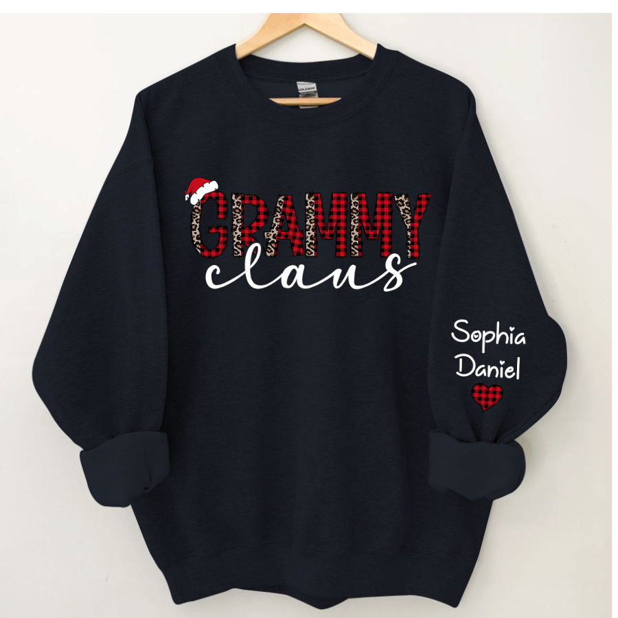 Lofaris Grammy Claus And Kids Customized Name Sweatshirt