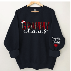Lofaris Grammy Claus And Kids Customized Name Sweatshirt