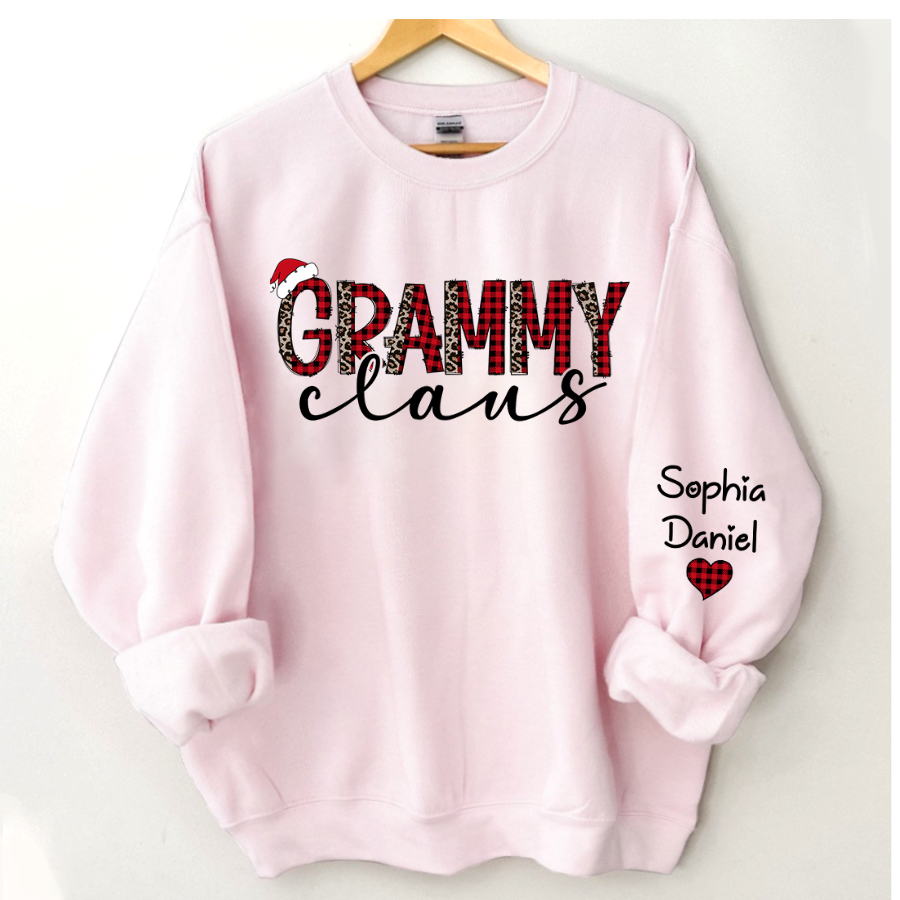 Lofaris Grammy Claus And Kids Customized Name Sweatshirt