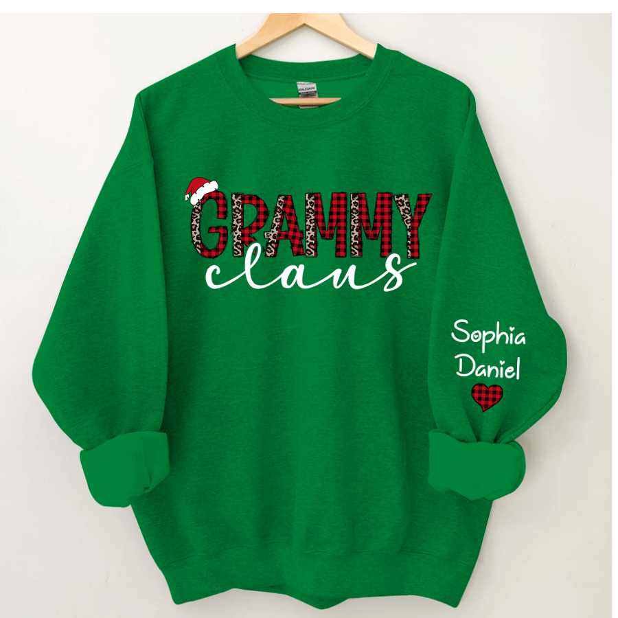 Lofaris Grammy Claus And Kids Customized Name Sweatshirt