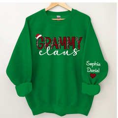 Lofaris Grammy Claus And Kids Customized Name Sweatshirt