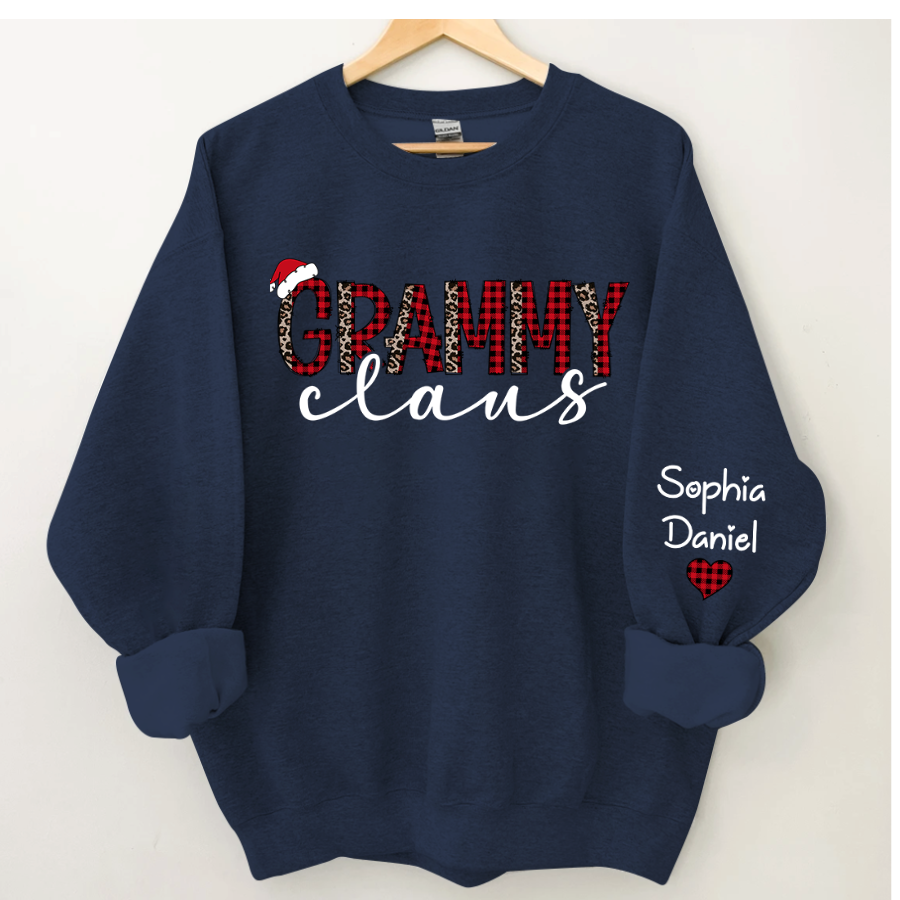 Lofaris Grammy Claus And Kids Customized Name Sweatshirt