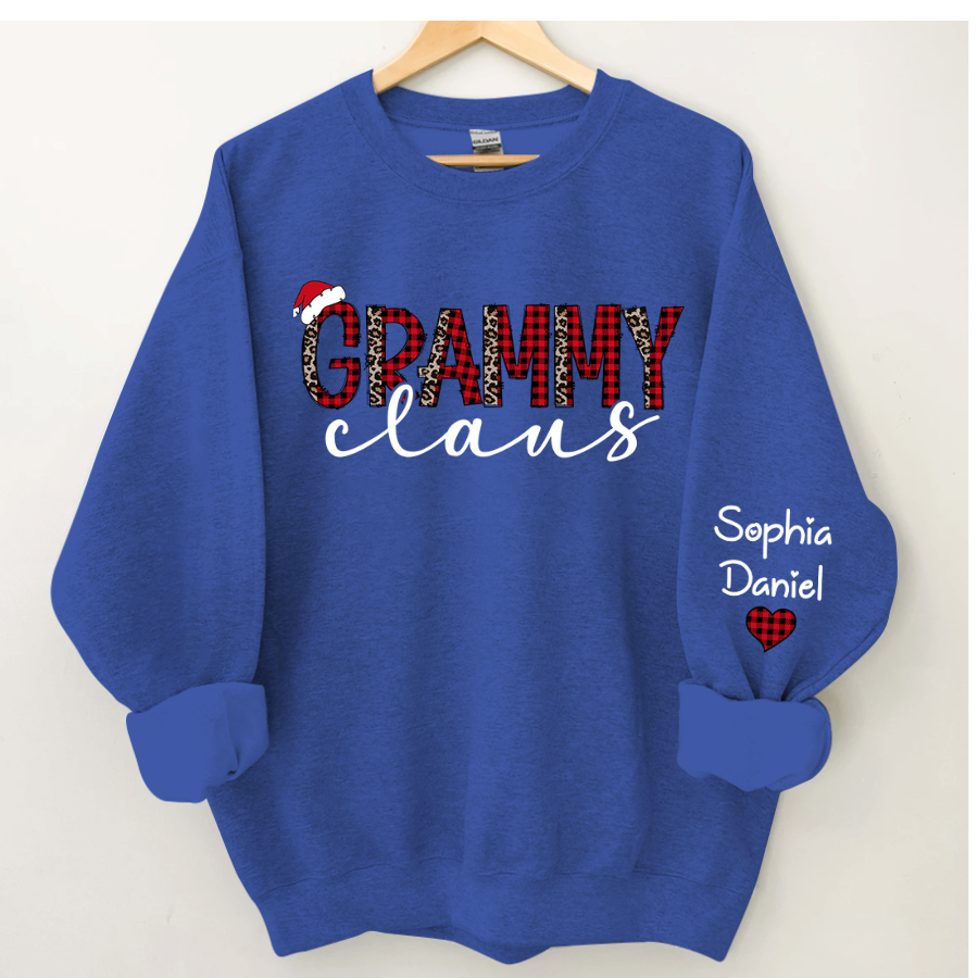 Lofaris Grammy Claus And Kids Customized Name Sweatshirt