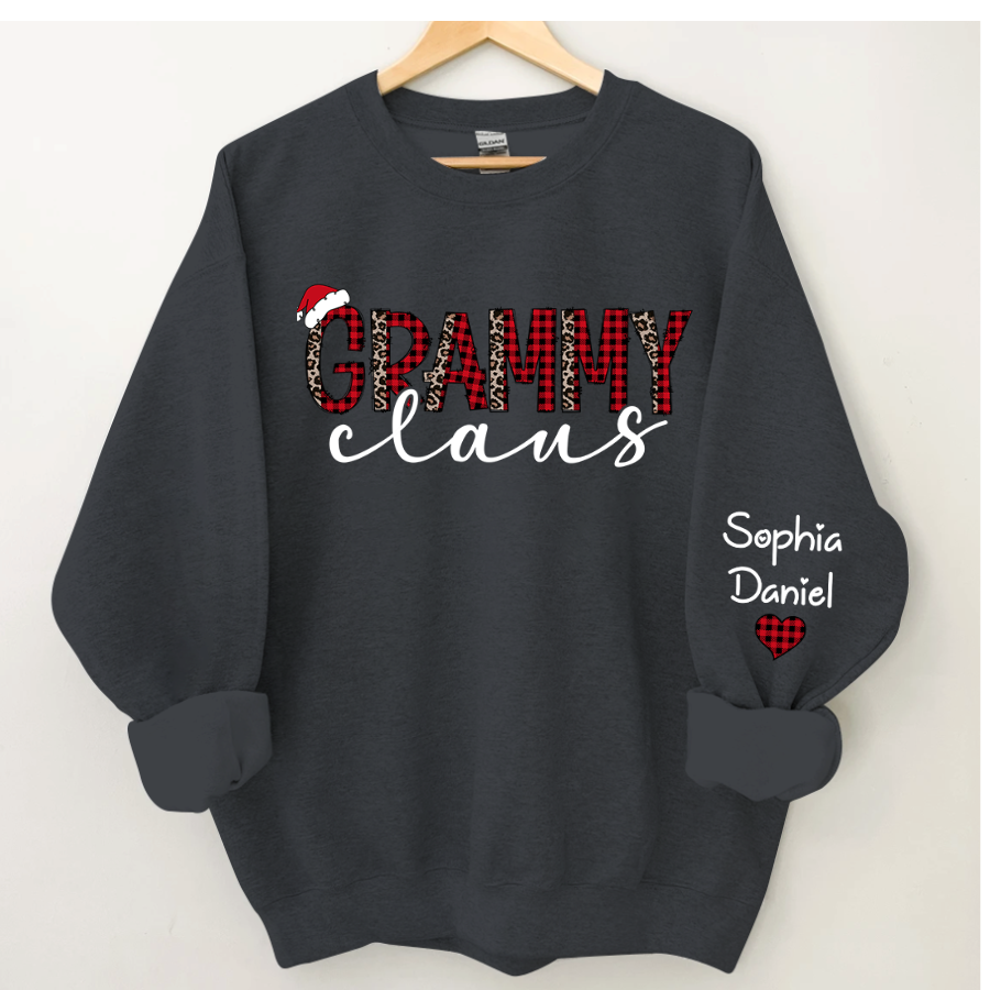 Lofaris Grammy Claus And Kids Customized Name Sweatshirt