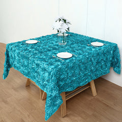 Lofaris Grandiose Rosette 3D Satin Rectangle Tablecloth