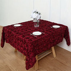 Lofaris Grandiose Rosette 3D Satin Rectangle Tablecloth