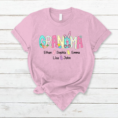 Lofaris Grandma And Grandkids Custom Easter Bunny T-Shirt