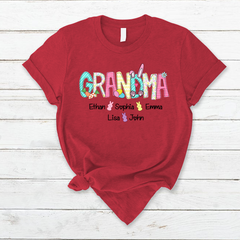 Lofaris Grandma And Grandkids Custom Easter Bunny T-Shirt