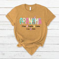 Lofaris Grandma And Grandkids Custom Easter Bunny T-Shirt