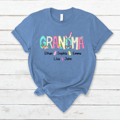 Lofaris Grandma And Grandkids Custom Easter Bunny T-Shirt
