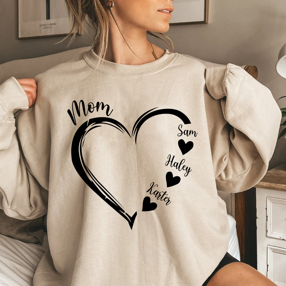 Lofaris Grandma and Grandkids Hearts Gift Custom Sweatshirt