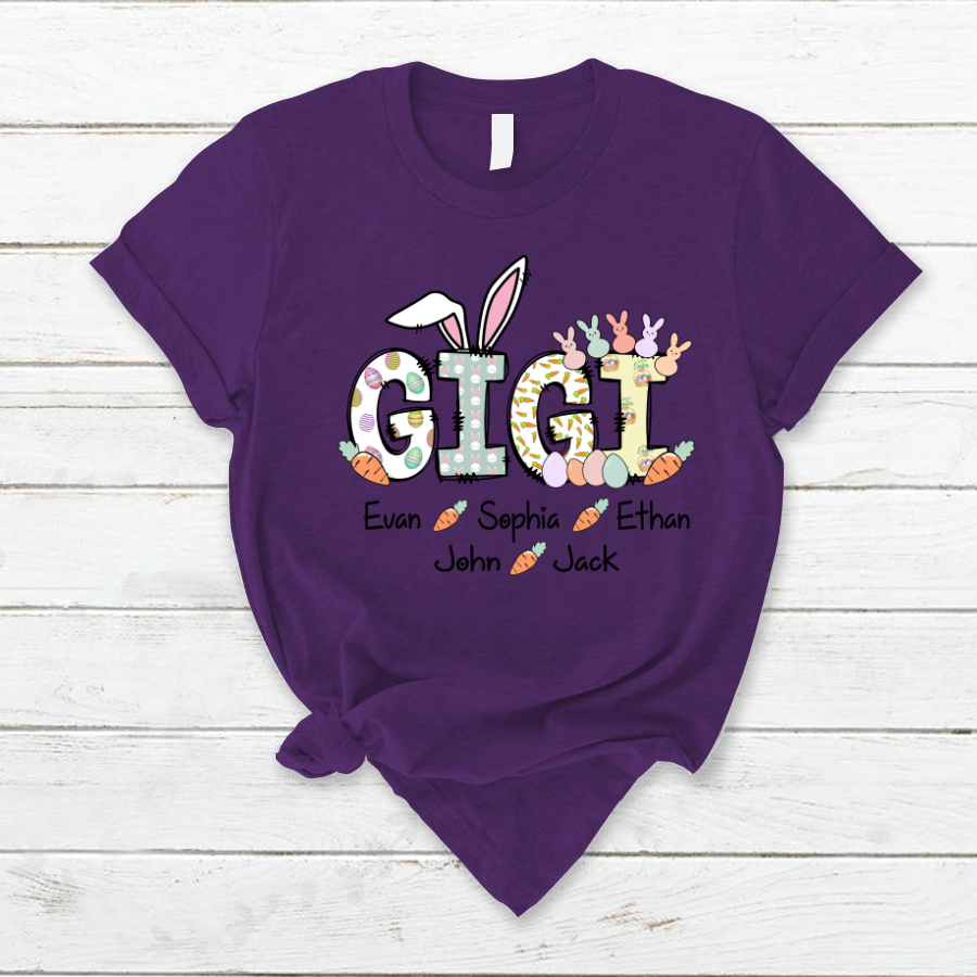 Lofaris Grandma Bunny Gigi Carrot Custom Easter Day T-Shirt