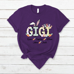 Lofaris Grandma Bunny Gigi Carrot Custom Easter Day T-Shirt