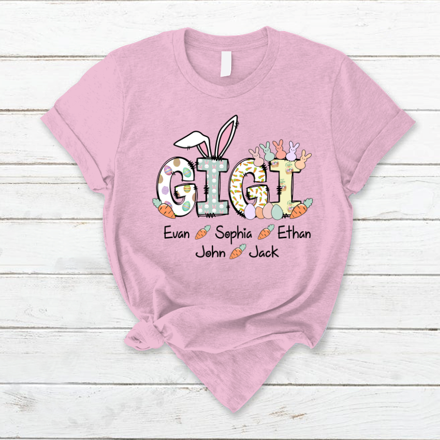 Lofaris Grandma Bunny Gigi Carrot Custom Easter Day T-Shirt