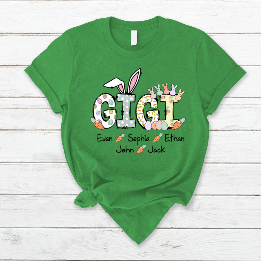 Lofaris Grandma Bunny Gigi Carrot Custom Easter Day T-Shirt