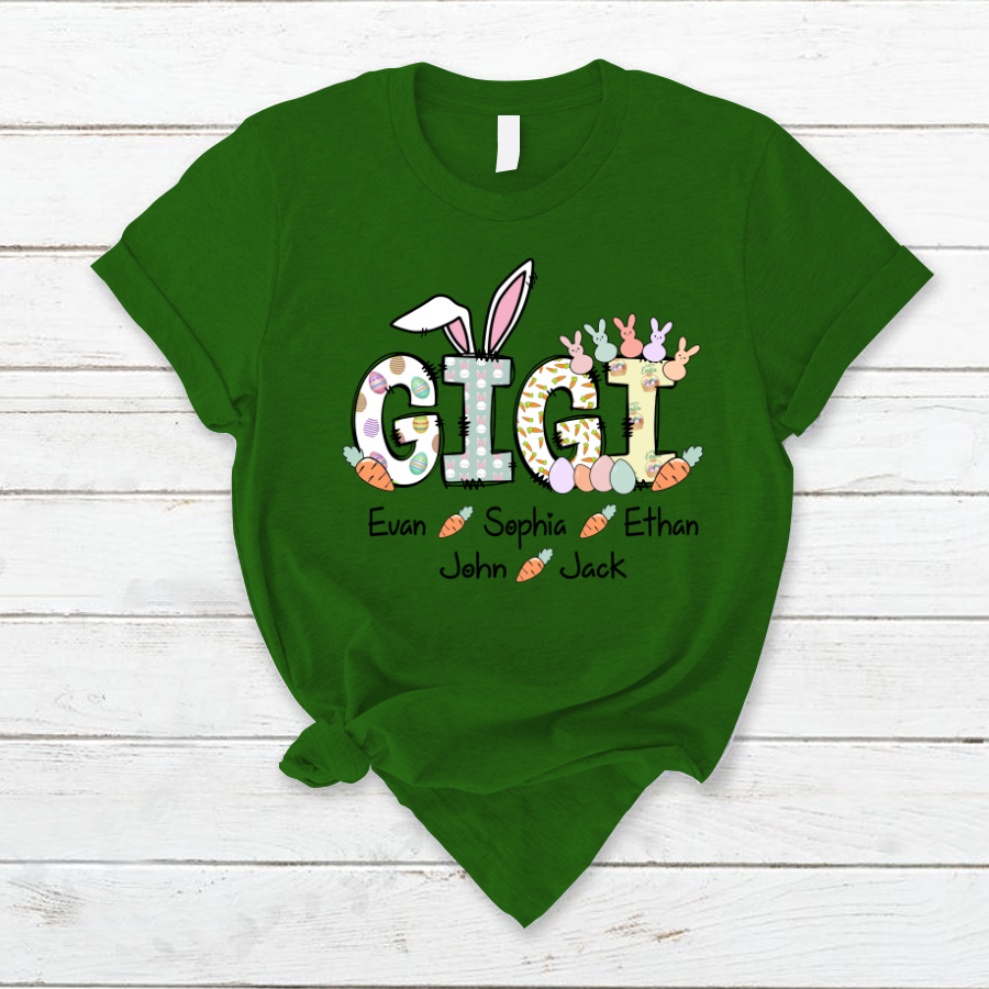 Lofaris Grandma Bunny Gigi Carrot Custom Easter Day T-Shirt