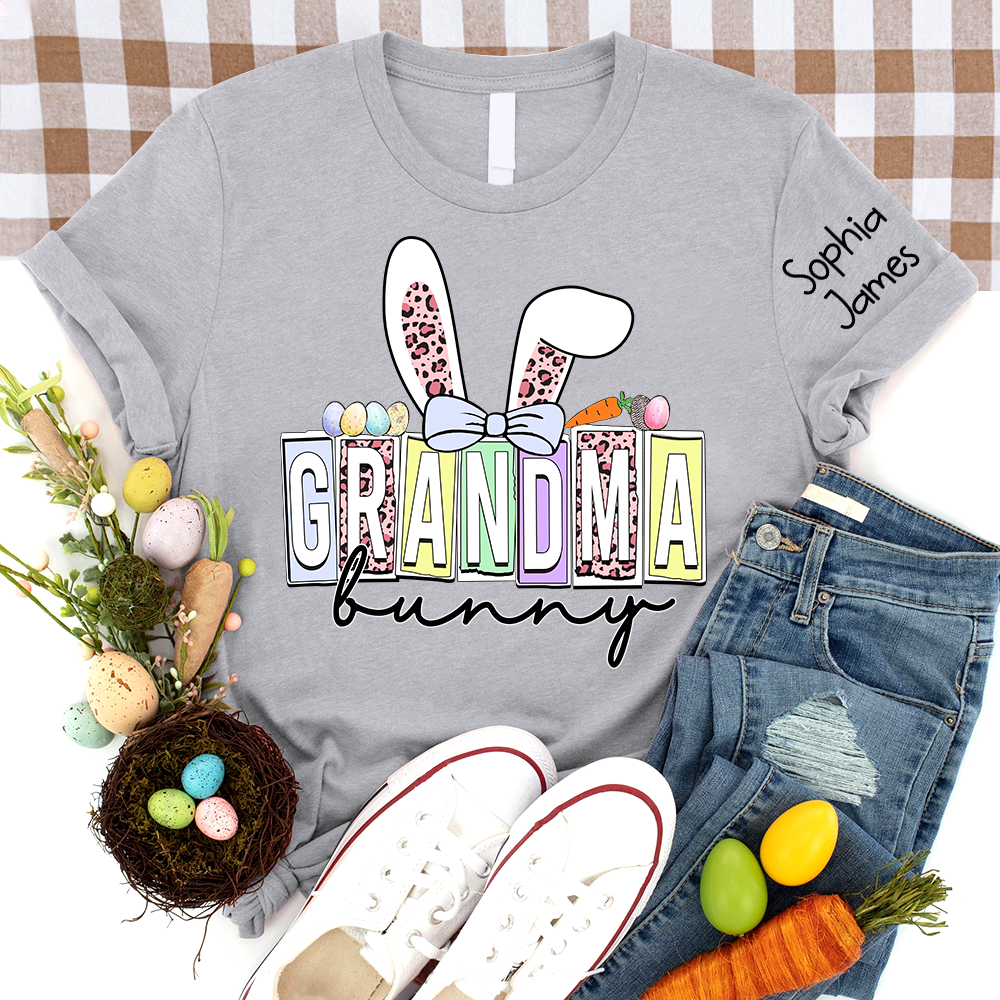Lofaris Grandma Bunny Kids Custom Easter Days Gift T-Shirt