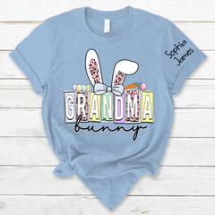 Lofaris Grandma Bunny Kids Custom Easter Days Gift T-Shirt