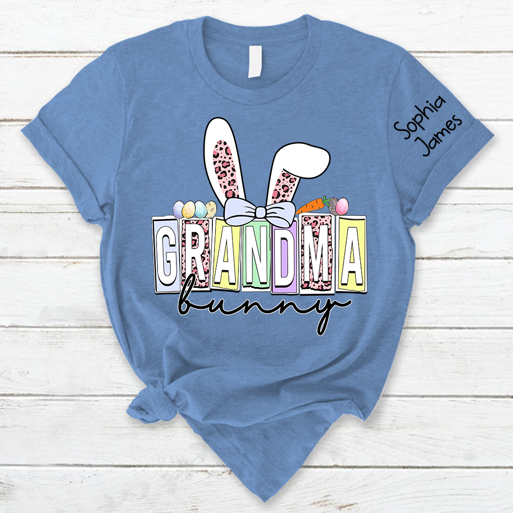 Lofaris Grandma Bunny Kids Custom Easter Days Gift T-Shirt
