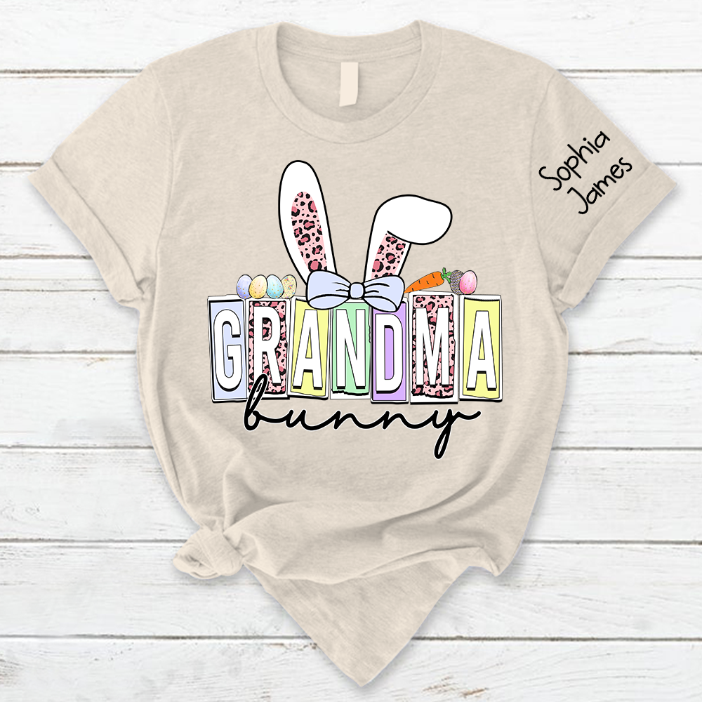 Lofaris Grandma Bunny Kids Custom Easter Days Gift T-Shirt
