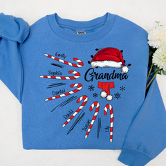 Lofaris Grandma Christmas Candy Kid Names Sweatshirt