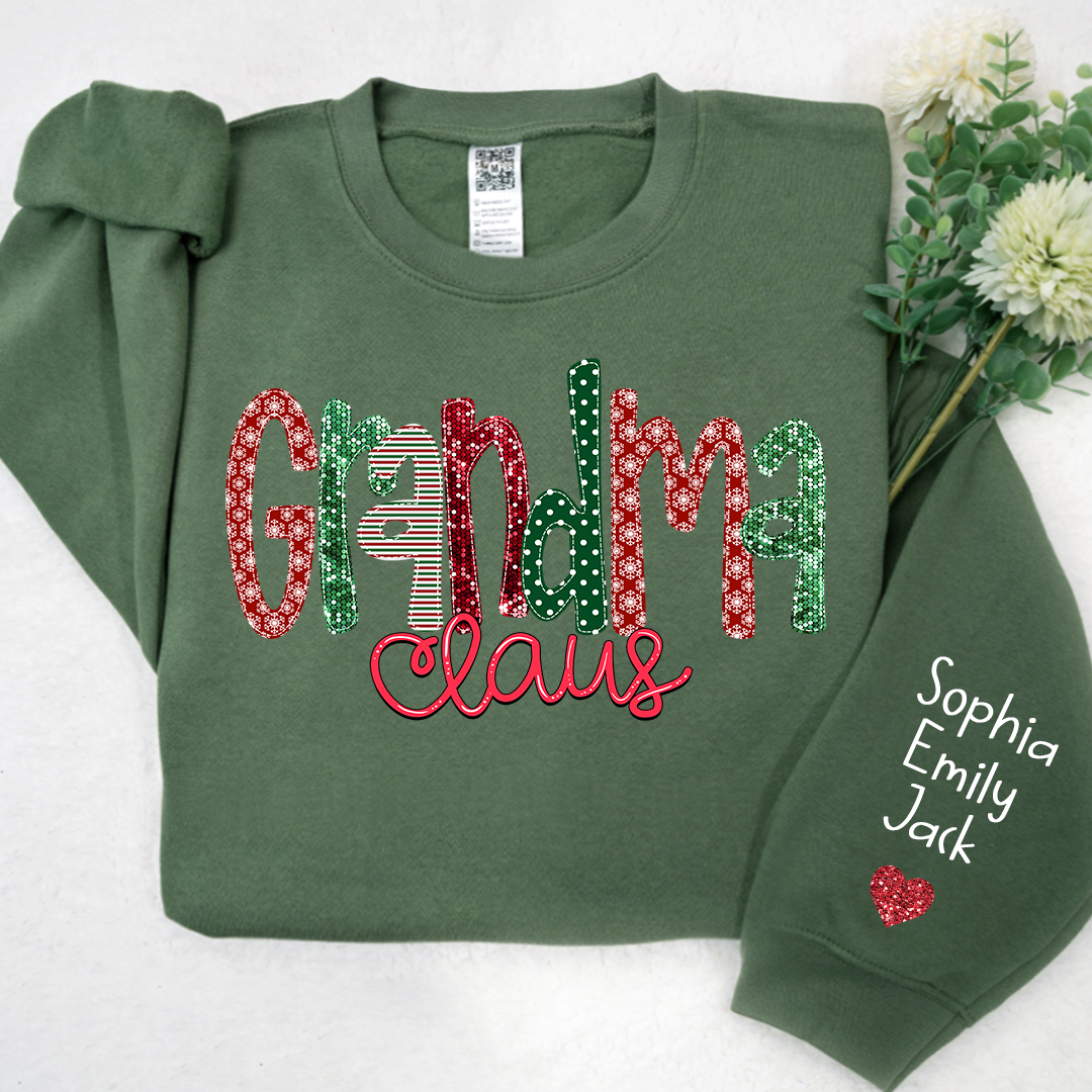 Lofaris Grandma Claus Love Grandkids Christmas Sweatshirt