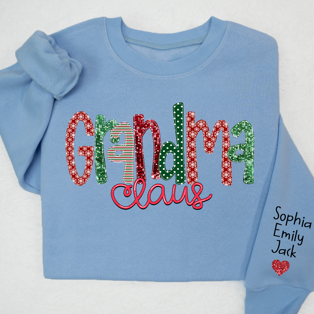 Lofaris Grandma Claus Love Grandkids Christmas Sweatshirt