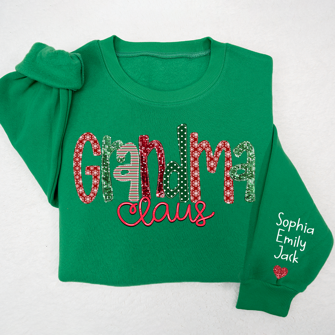 Lofaris Grandma Claus Love Grandkids Christmas Sweatshirt