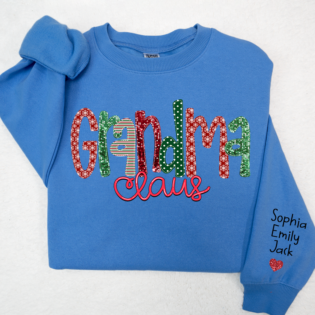 Lofaris Grandma Claus Love Grandkids Christmas Sweatshirt