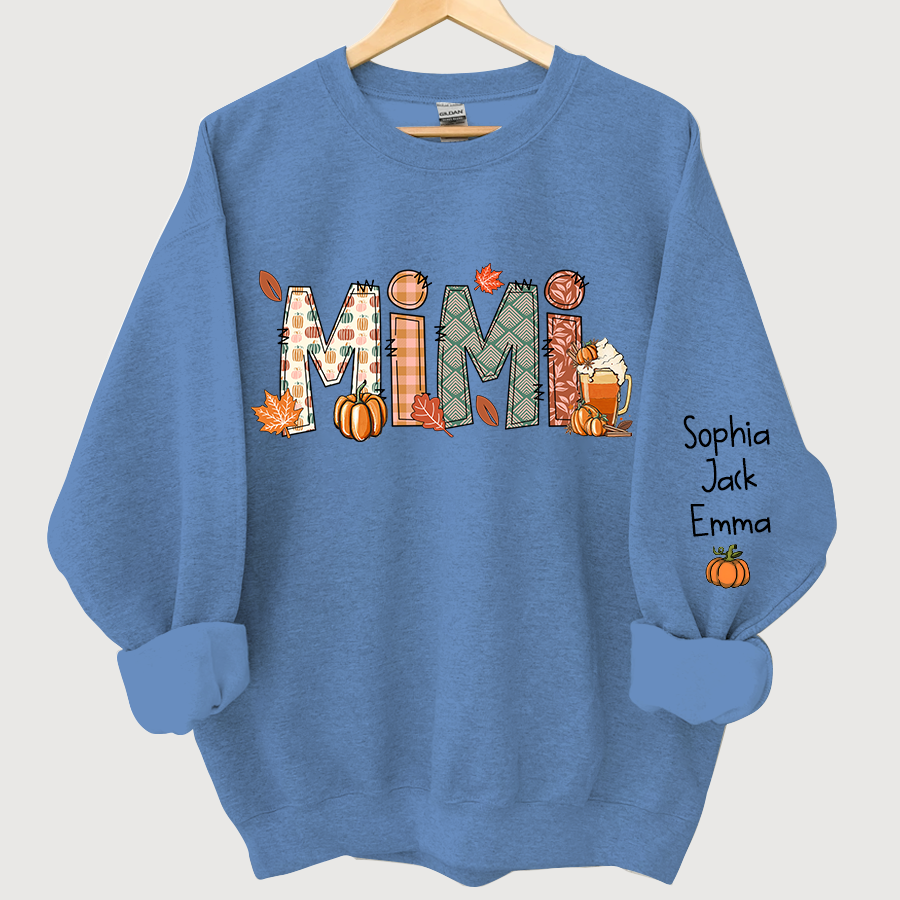 Lofaris Grandma Doodle Grandkids Autumn Custom Sweatshirt