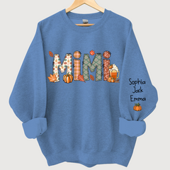 Lofaris Grandma Doodle Grandkids Autumn Custom Sweatshirt