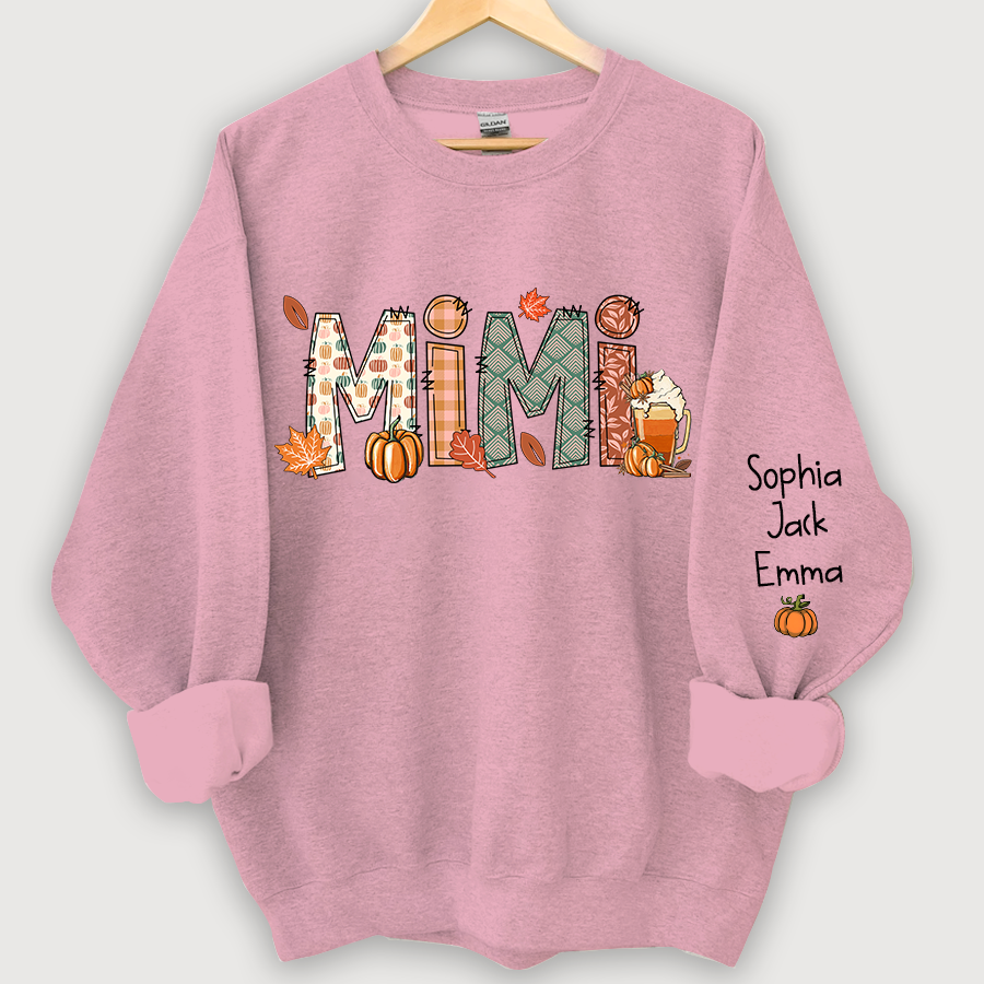 Lofaris Grandma Doodle Grandkids Autumn Custom Sweatshirt