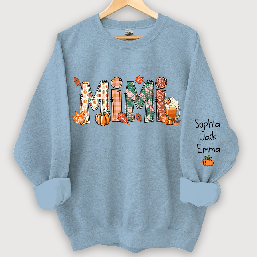 Lofaris Grandma Doodle Grandkids Autumn Custom Sweatshirt