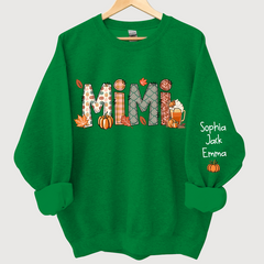 Lofaris Grandma Doodle Grandkids Autumn Custom Sweatshirt