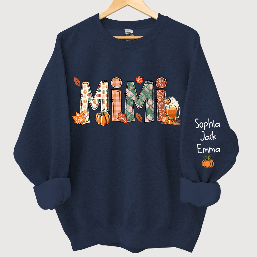 Lofaris Grandma Doodle Grandkids Autumn Custom Sweatshirt