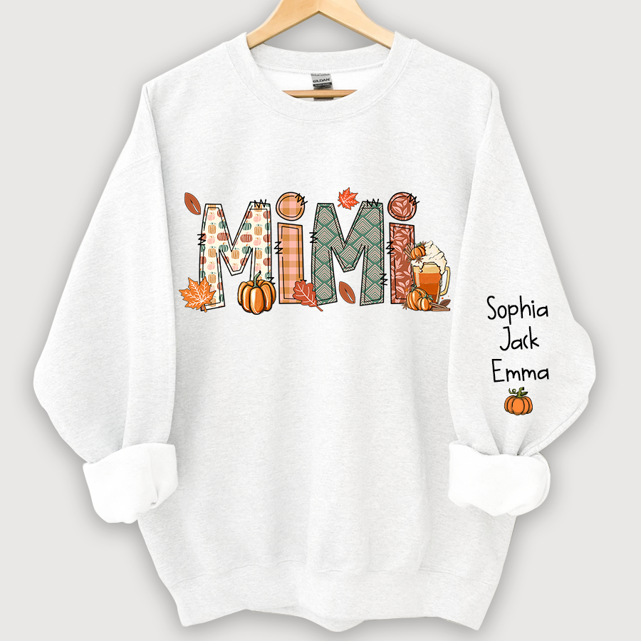 Lofaris Grandma Doodle Grandkids Autumn Custom Sweatshirt