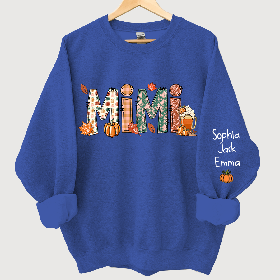 Lofaris Grandma Doodle Grandkids Autumn Custom Sweatshirt