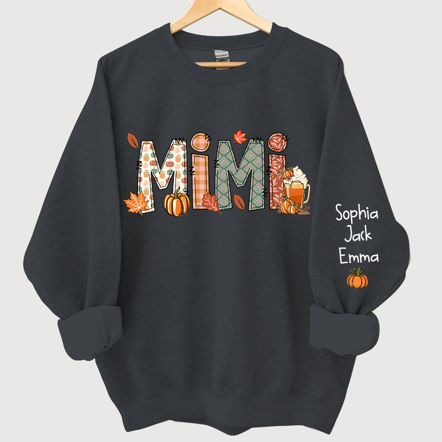 Lofaris Grandma Doodle Grandkids Autumn Custom Sweatshirt
